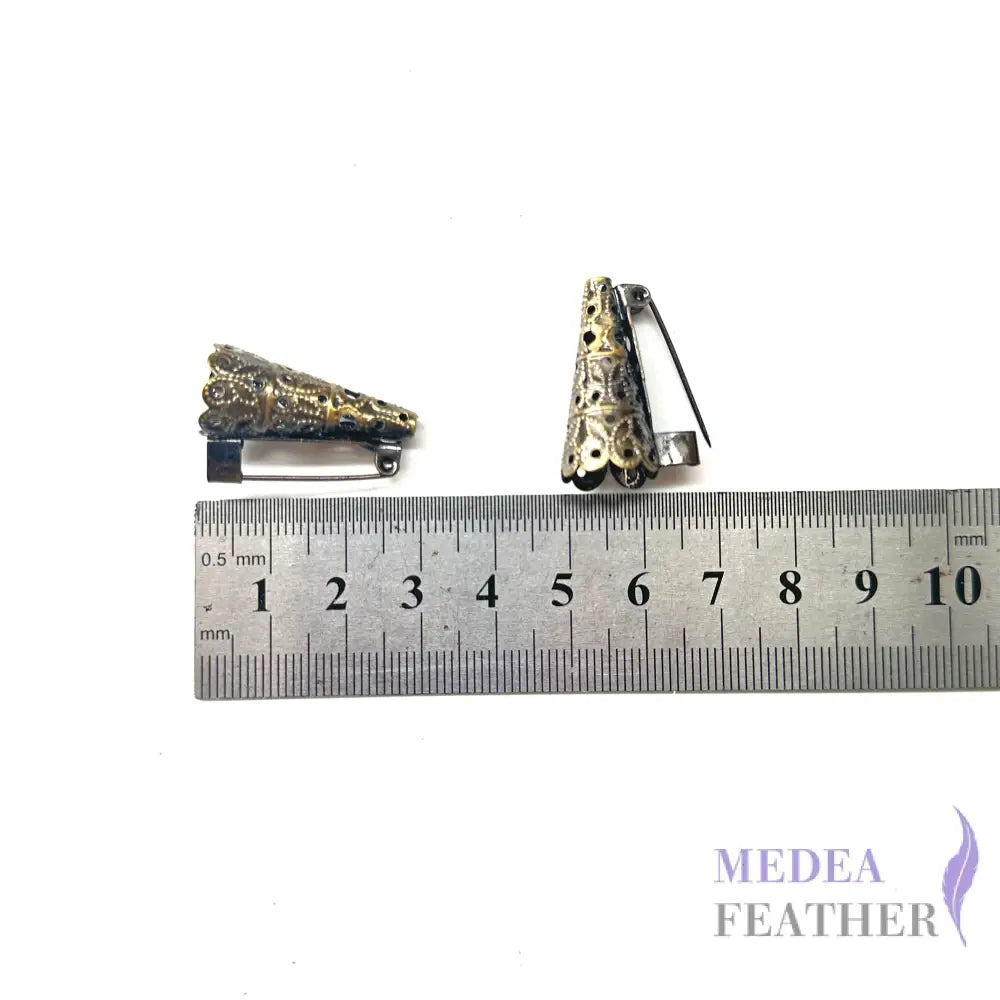 Hollow Copper Metal Brooch Accessories-Pack of 10