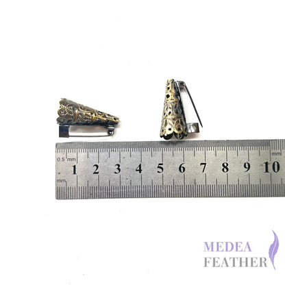 Hollow Copper Metal Brooch Accessories-Pack of 10