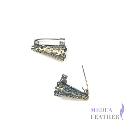 Hollow Copper Metal Brooch Accessories-Pack of 10 3cm Bronze