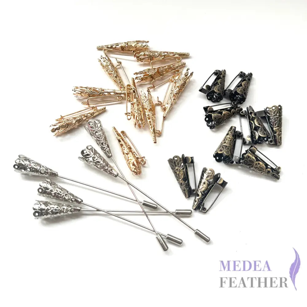 Hollow Copper Metal Brooch Accessories-Pack of 10