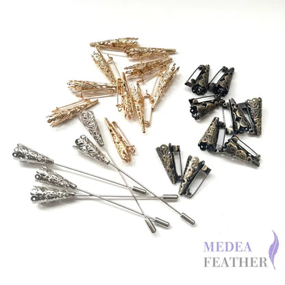 Hollow Copper Metal Brooch Accessories-Pack of 10