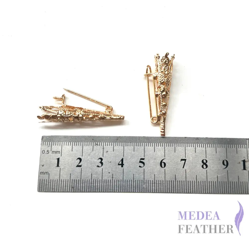 Hollow Copper Metal Brooch Accessories-Pack of 10