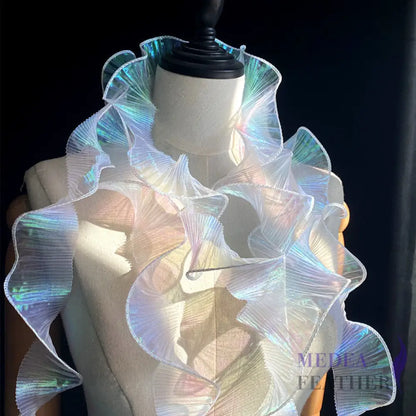 Iridescent Gradient Transparent Organza Fabric-1 Meter