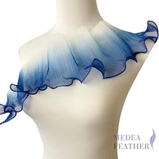Iridescent Gradient Transparent Organza Fabric-1 Meter - Blue