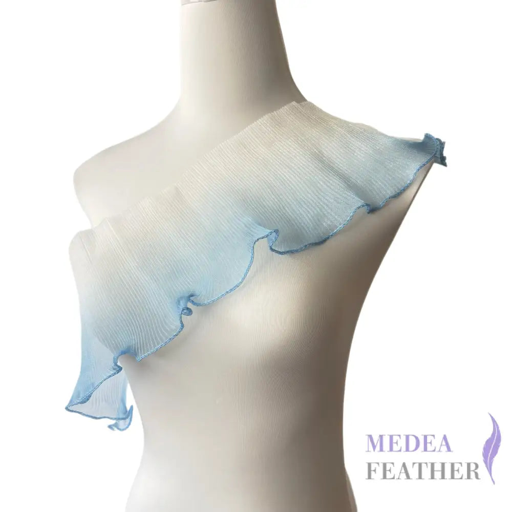 Iridescent Gradient Transparent Organza Fabric-1 Meter - Light turq.