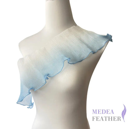 Iridescent Gradient Transparent Organza Fabric-1 Meter - Light turq.