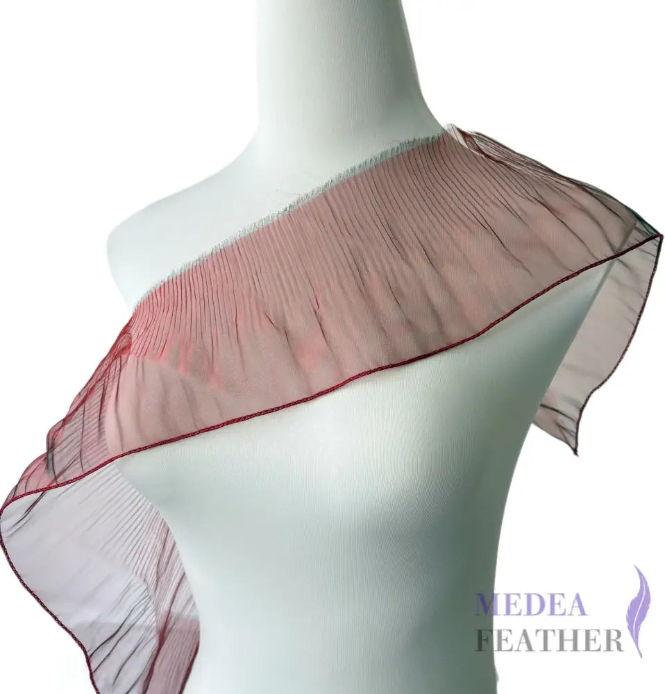 Iridescent Gradient Transparent Organza Fabric-1 Meter - Wine