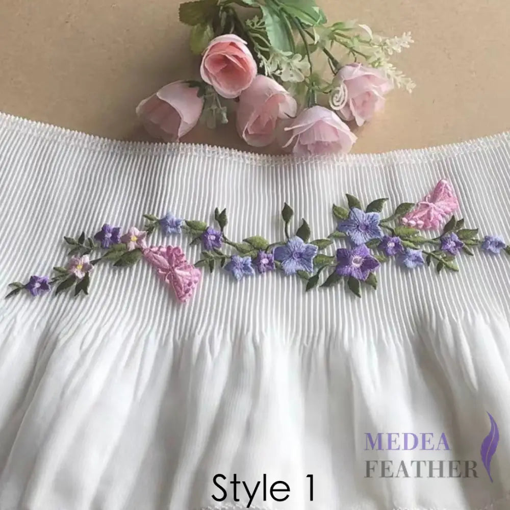 Iron on Flower Leaf Vines Butterflies Embroidery Applique EA01 1