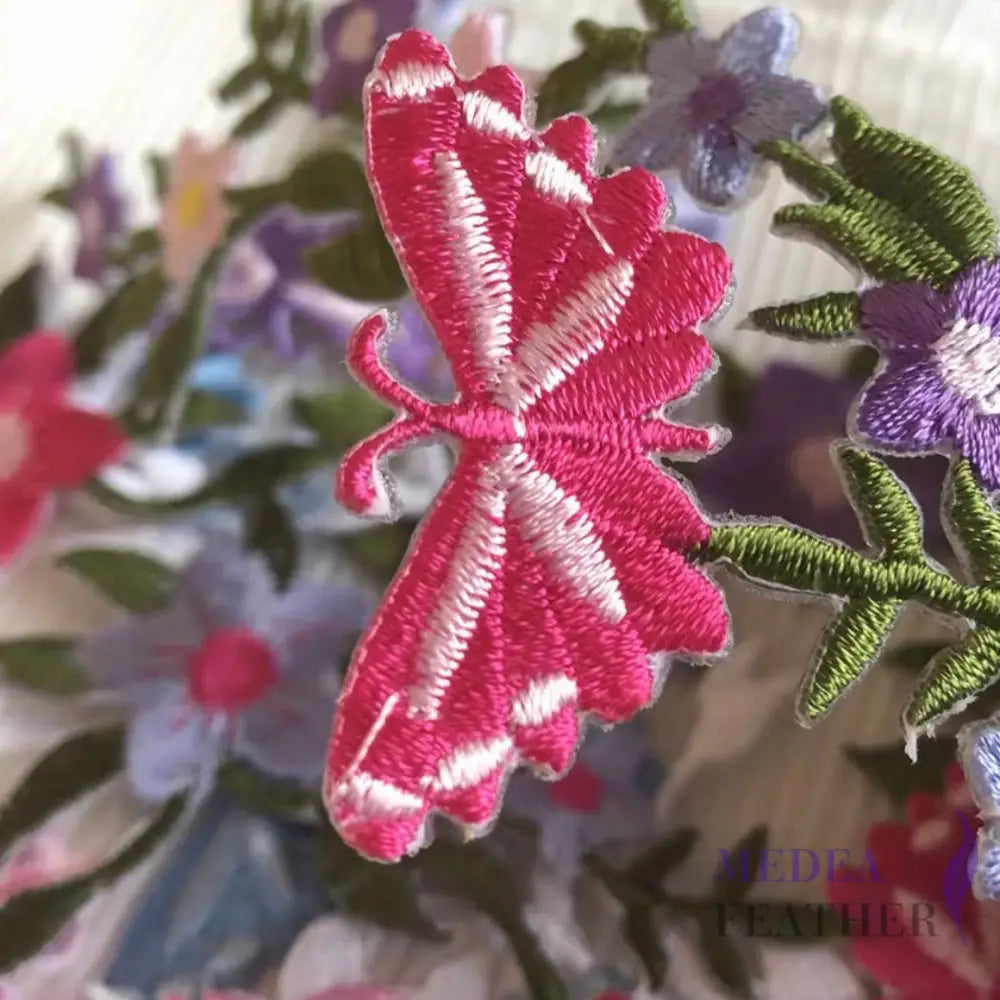 Iron on Flower Leaf Vines Butterflies Embroidery Applique EA01