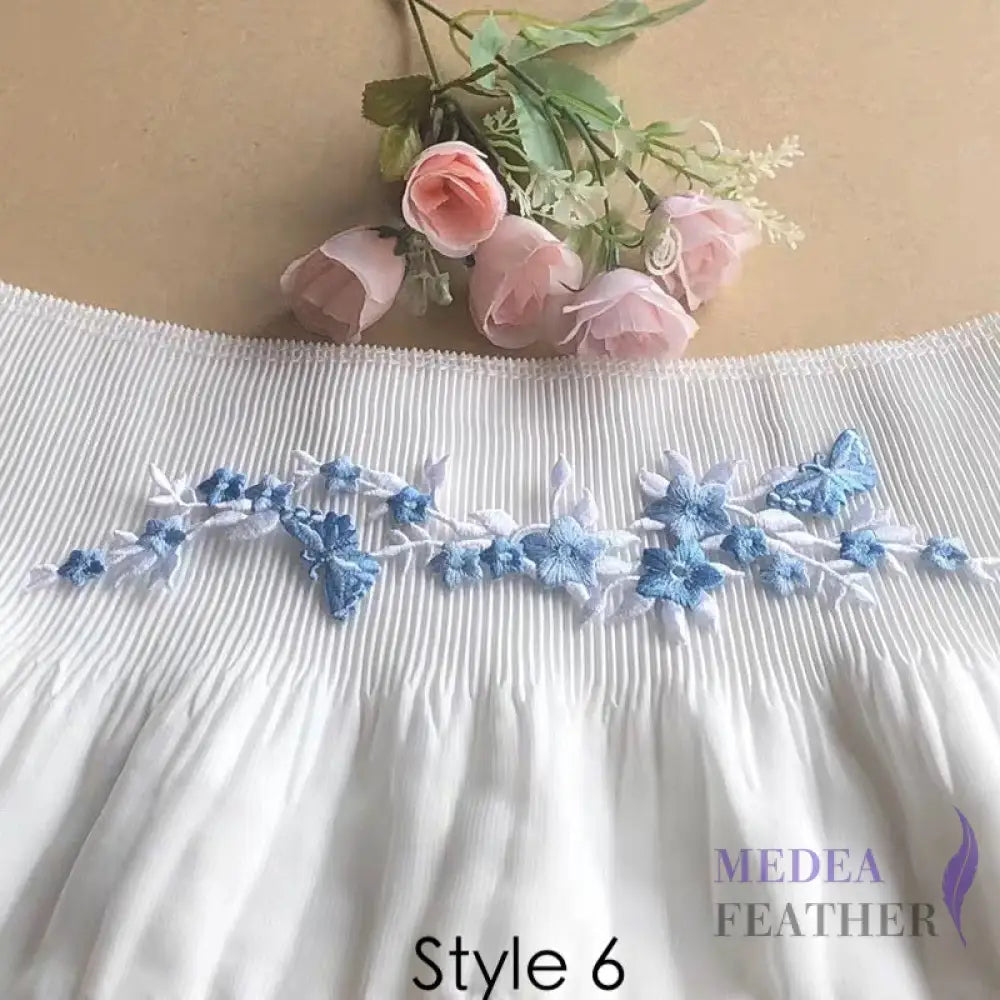 Iron on Flower Leaf Vines Butterflies Embroidery Applique EA01 6