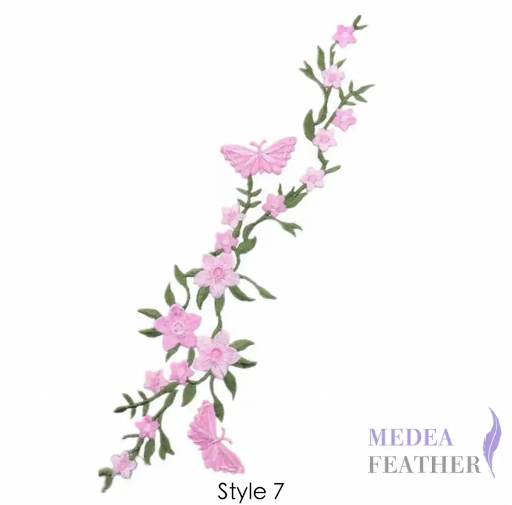 Iron on Flower Leaf Vines Butterflies Embroidery Applique EA01 7