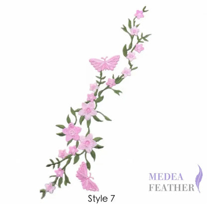 Iron on Flower Leaf Vines Butterflies Embroidery Applique EA01 7