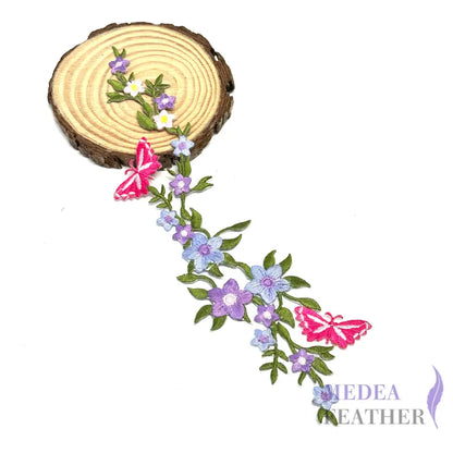 Iron on Flower Leaf Vines Butterflies Embroidery Applique EA01