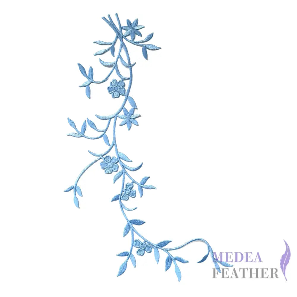 Iron on Leaf Vines Embroidery Applique EA07 Blue