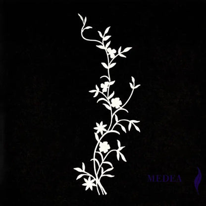 Iron on Leaf Vines Embroidery Applique EA07 White