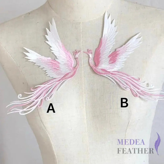 Iron on Pink Phoenix Embroidery Applique EA08 A