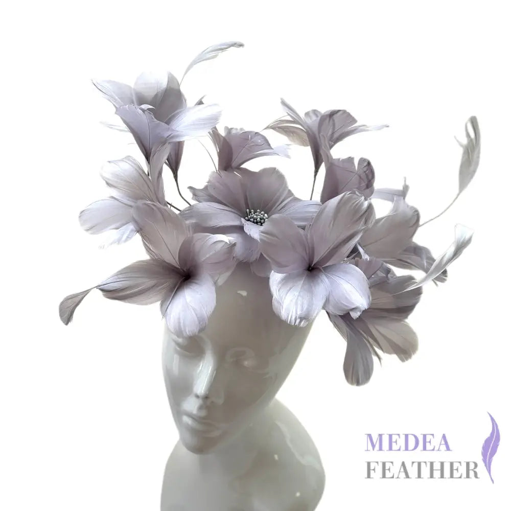 Surrounded Feather Flowers Set DS250606 #13 silver