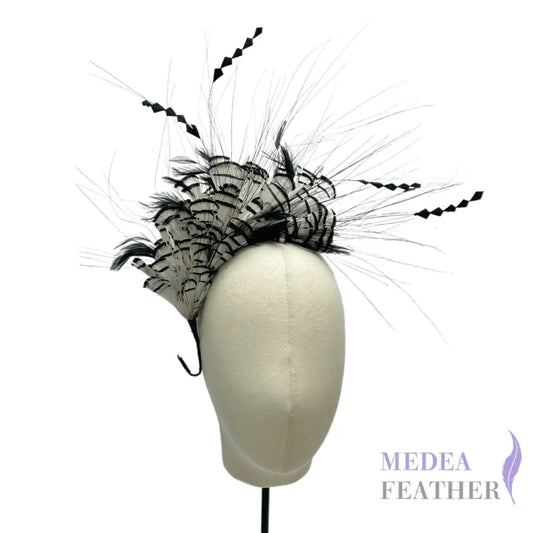 Large White Lady Amherst Pheasant Feather Flower Mount Custom - Please add text below