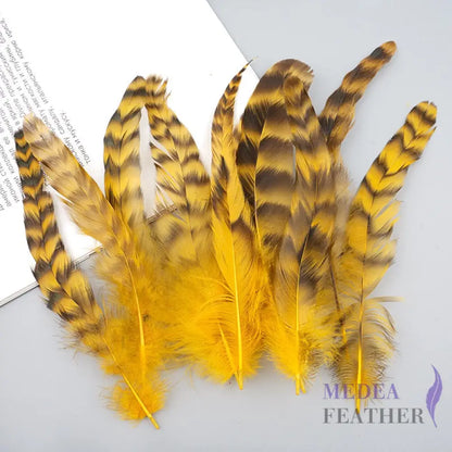 Long Chinchilla Coque Feather-Pack of 50 - Golden Yellow