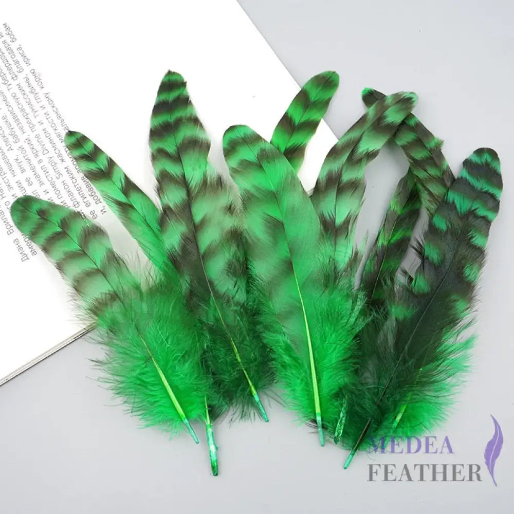 Long Chinchilla Coque Feather-Pack of 50 - Green