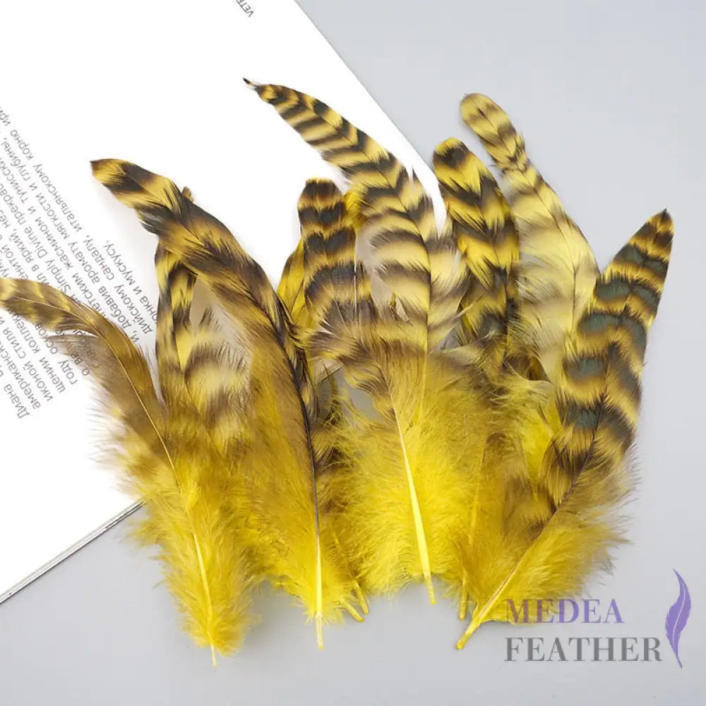 Long Chinchilla Coque Feather-Pack of 50 - Yellow