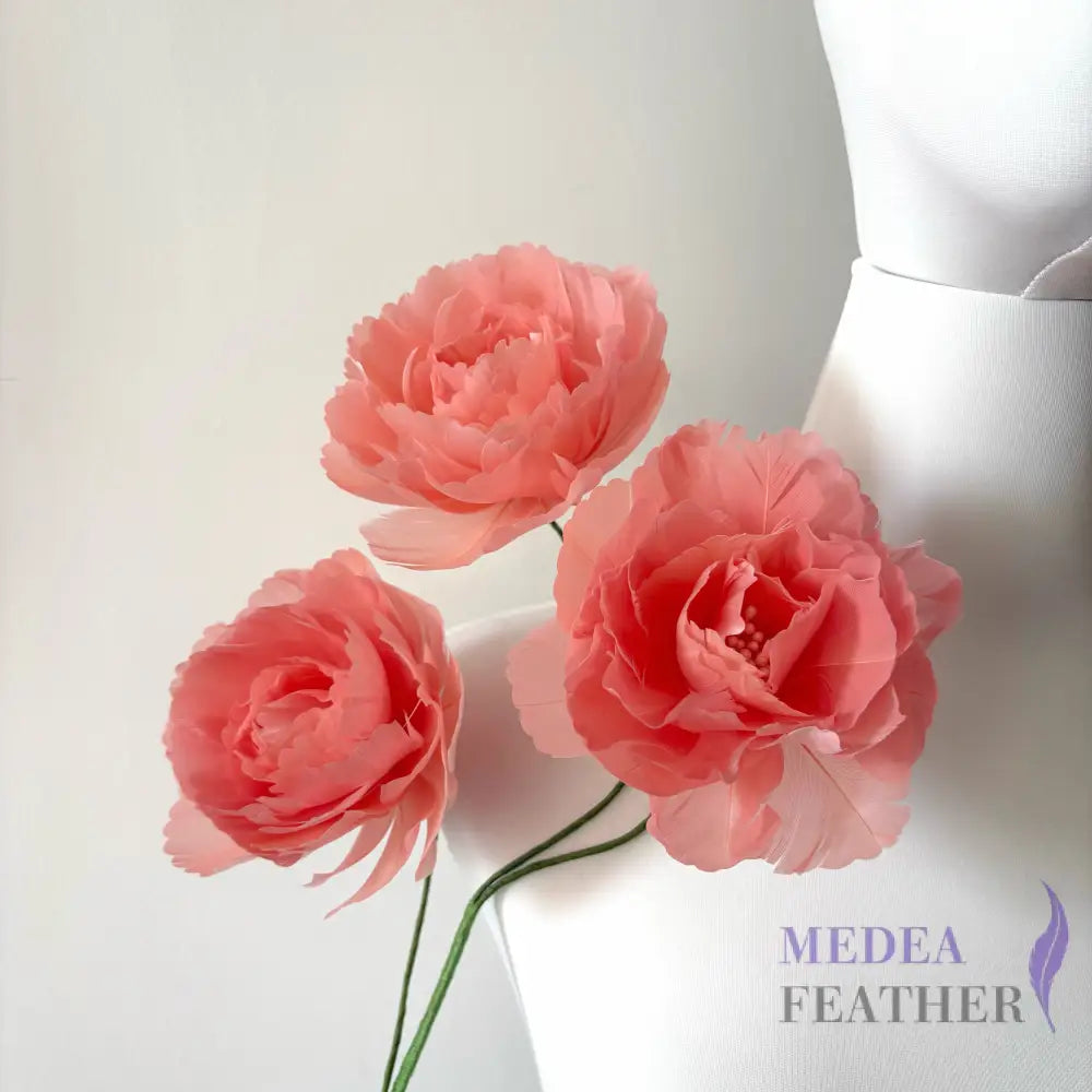 Long-Stemmed Feather Flower Bud Flower Spray FG260913 - Feather flower spray (3 flowers included) / Custom - Please add
