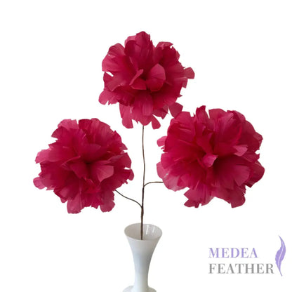 Long-Stemmed Peony Feather Flower Spray FG260712 - Feather Flower Spray (3 flowers included) / Custom - Please add text