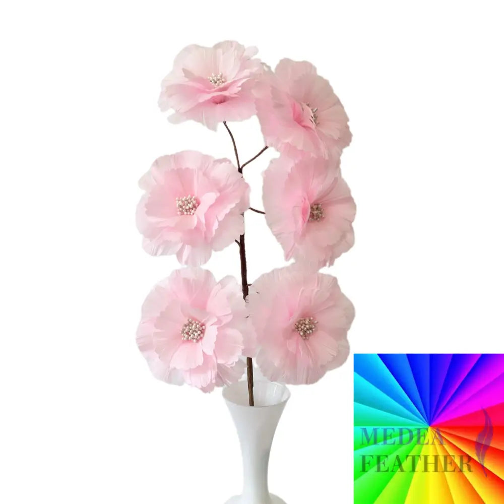 Long-Stemmed Six Feather Flower Round Edge Flower Spray FG260710 - Custom - Please add text below