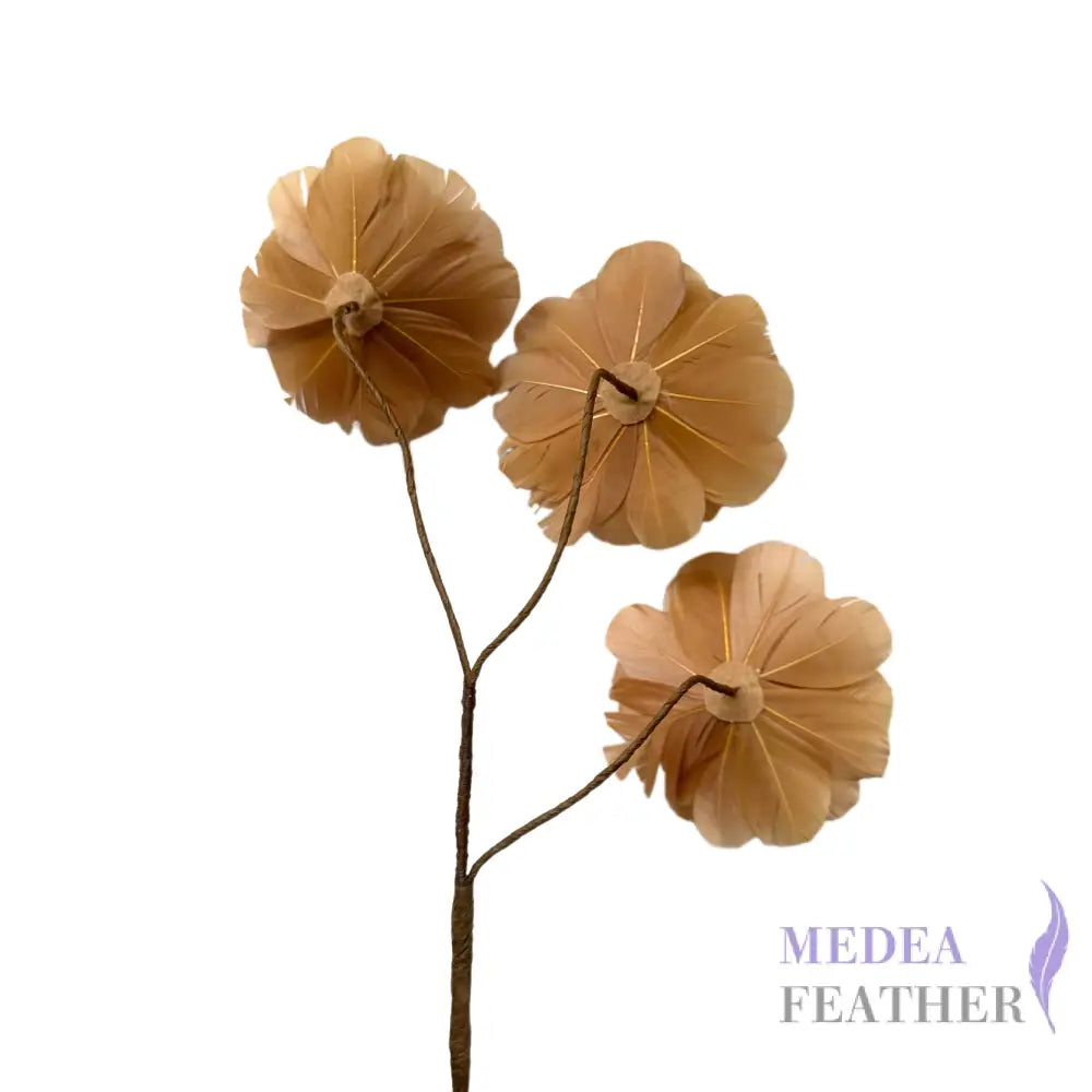 Long-Stemmed Three Small Feather Flower Rose Bud Spray FG26050C