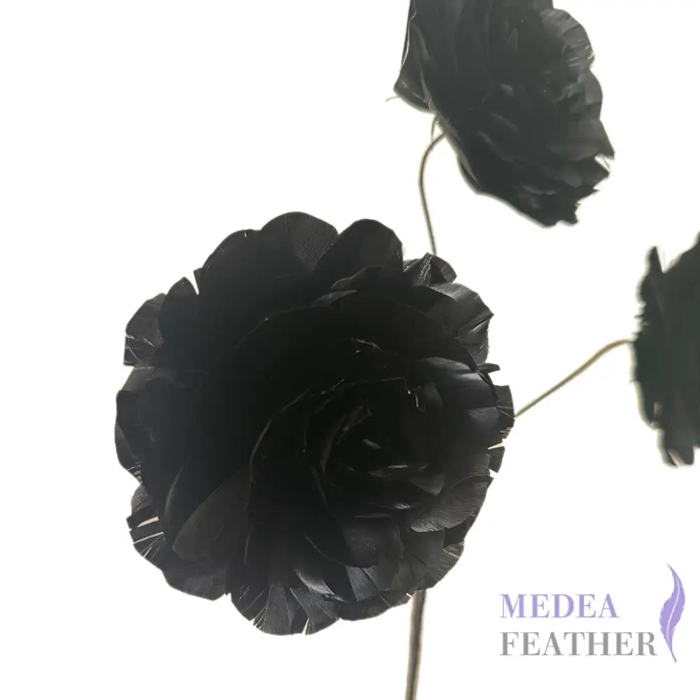 Long-Stemmed Three Small Feather Flower Rose Bud Spray FG26050C