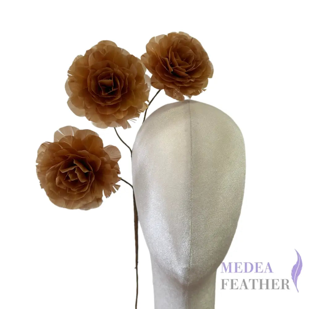 Long-Stemmed Three Small Feather Flower Rose Bud Spray FG26050C