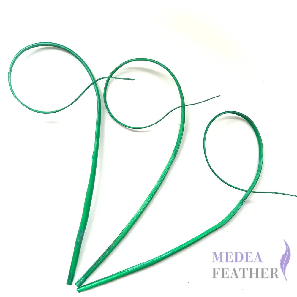 Loop Curved Ostrich Feather Quill - #71 emerald green