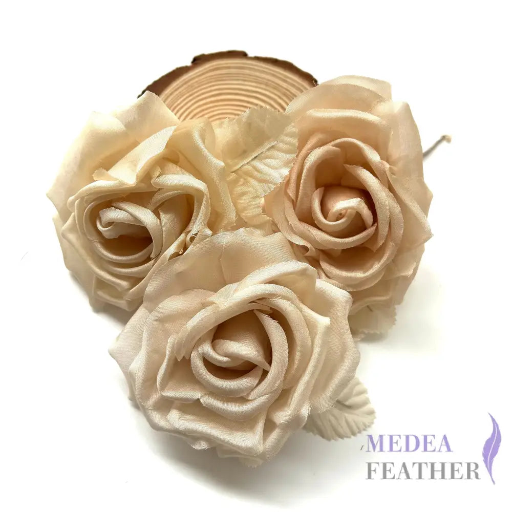 Lucky Dip Multi-colour 10cm wide silk flower-Pack of 3 - Champagne Tone