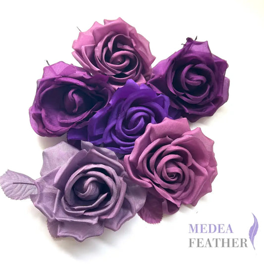 Lucky Dip Multi-colour 10cm wide silk flower-Pack of 3 - Purple Tone