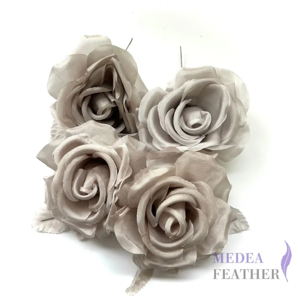 Lucky Dip Multi-colour 12cm wide silk flower-Pack of 3 - Light Taupe Tone