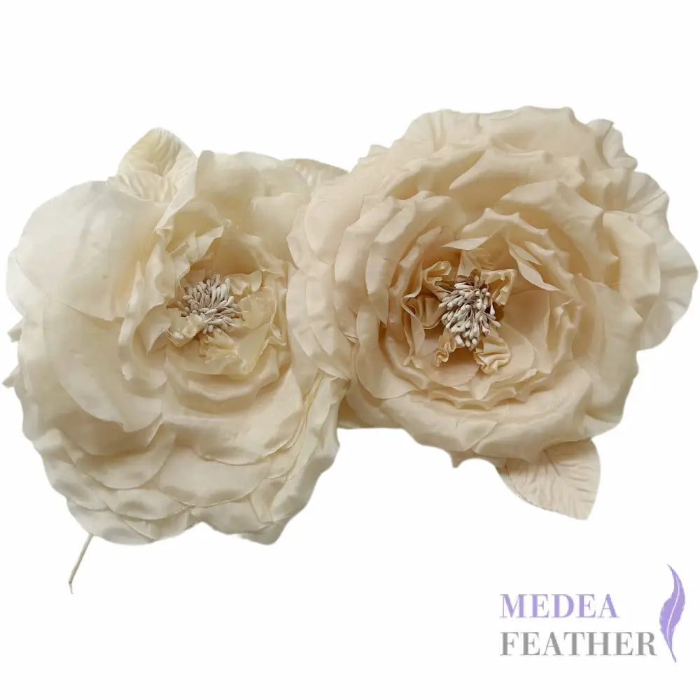 Lucky Dip Multi-colour 20cm Large Silk Flower-Pack of 2 - Cream Tone