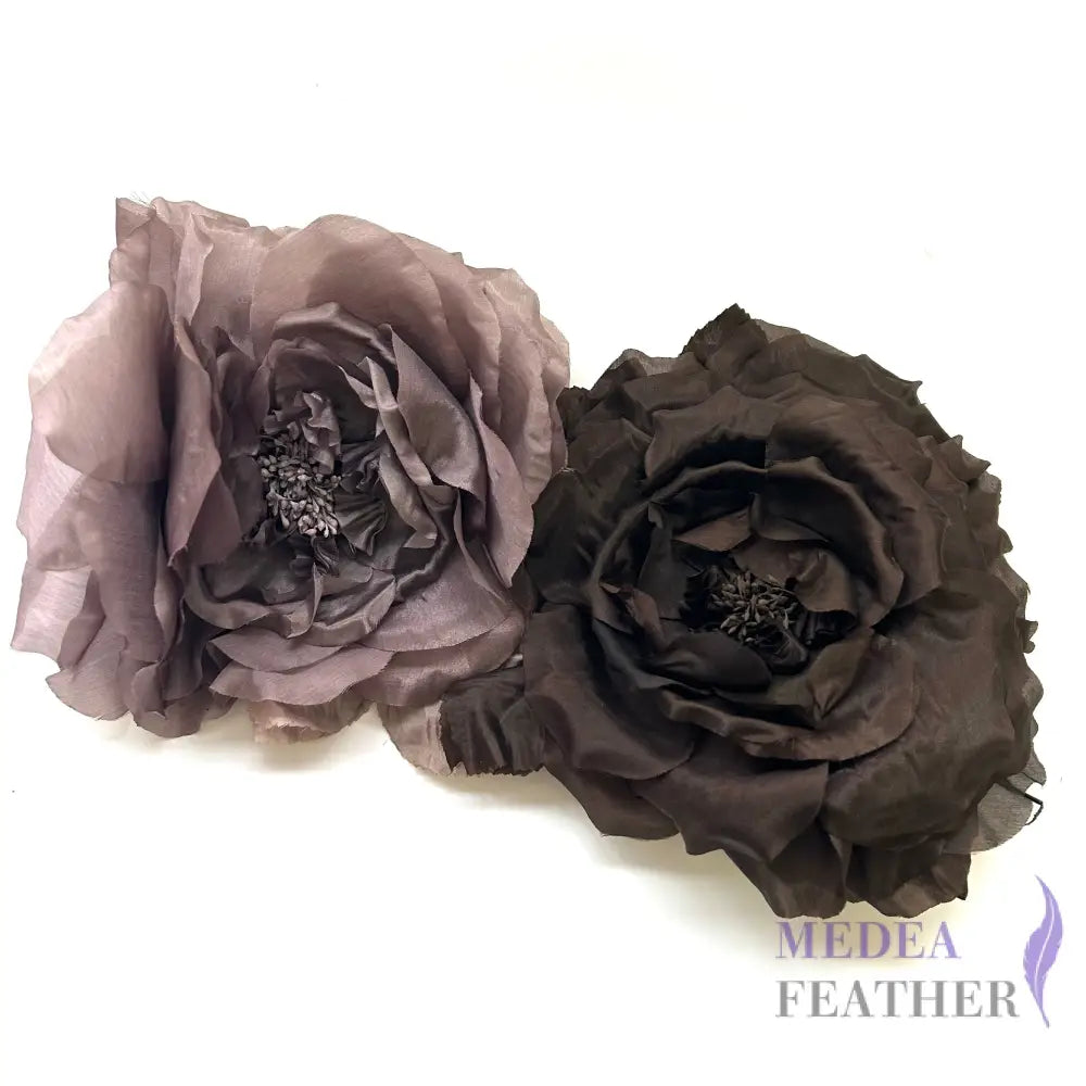Lucky Dip Multi-colour 20cm Large Silk Flower-Pack of 2 - Dark Taupe Tone