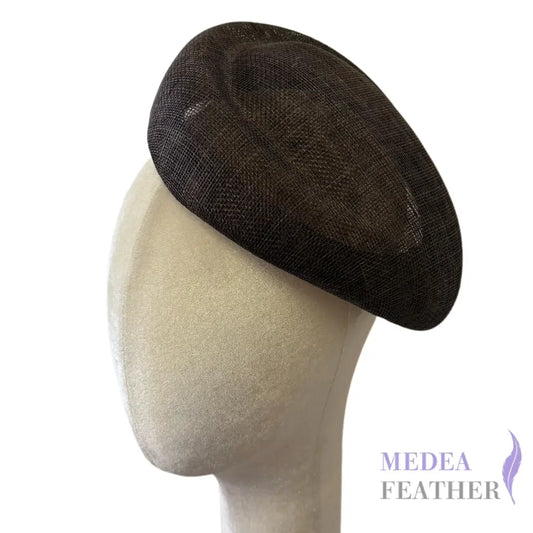 Modern Air Hostess Sinamay Hat Base HQ747 - Black Coffee