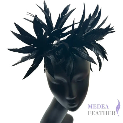 ’Mulan’/ Goose Feather Flower Millinery Hat Mount DS25050H - #03black