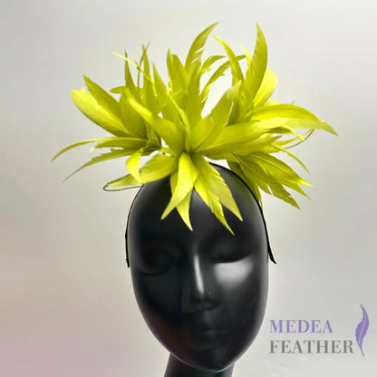 ’Mulan’/ Goose Feather Flower Millinery Hat Mount FM048 #57 cress green