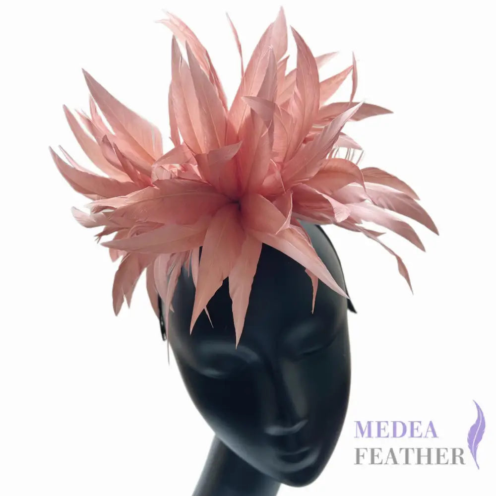 ’Mulan’/ Goose Feather Flower Millinery Hat Mount DS25050H - #45rose cloud