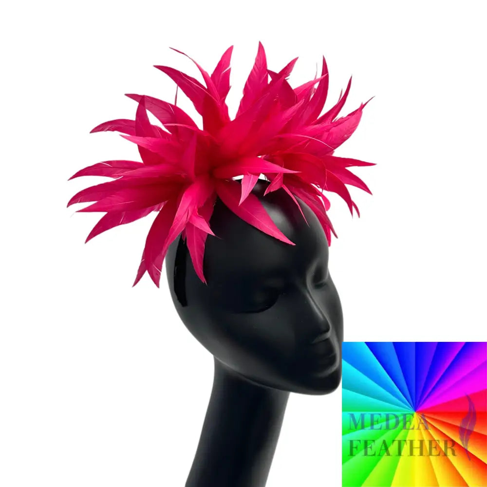 ’Mulan’/ Goose Feather Flower Millinery Hat Mount FM048 Custom - Please add text below