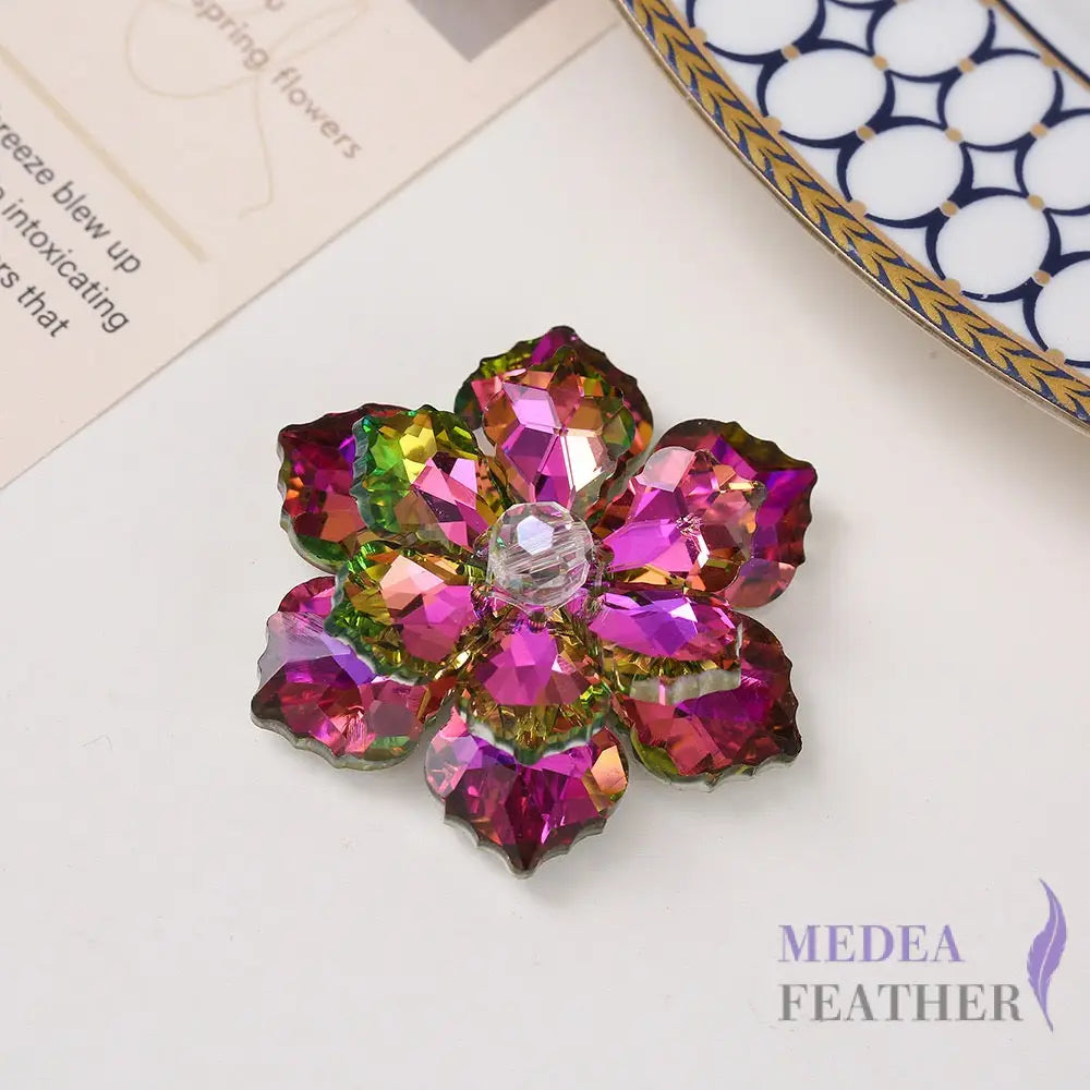 Multi-colour DIY Crystal Rhinestone Flower Cerise