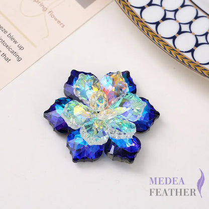 Multi-colour DIY Crystal Rhinestone Flower Dark blue