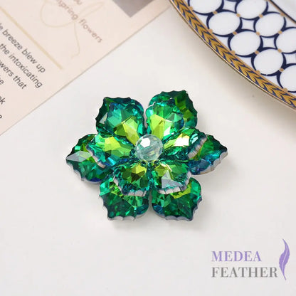 Multi-colour DIY Crystal Rhinestone Flower Dark green