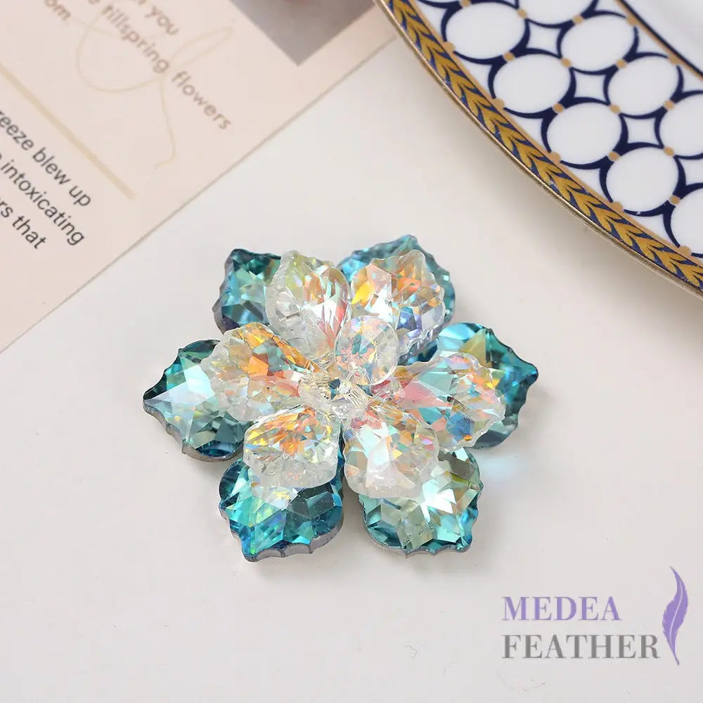 Multi-colour DIY Crystal Rhinestone Flower Green