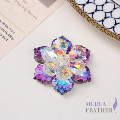 Multi-colour DIY Crystal Rhinestone Flower Lilac