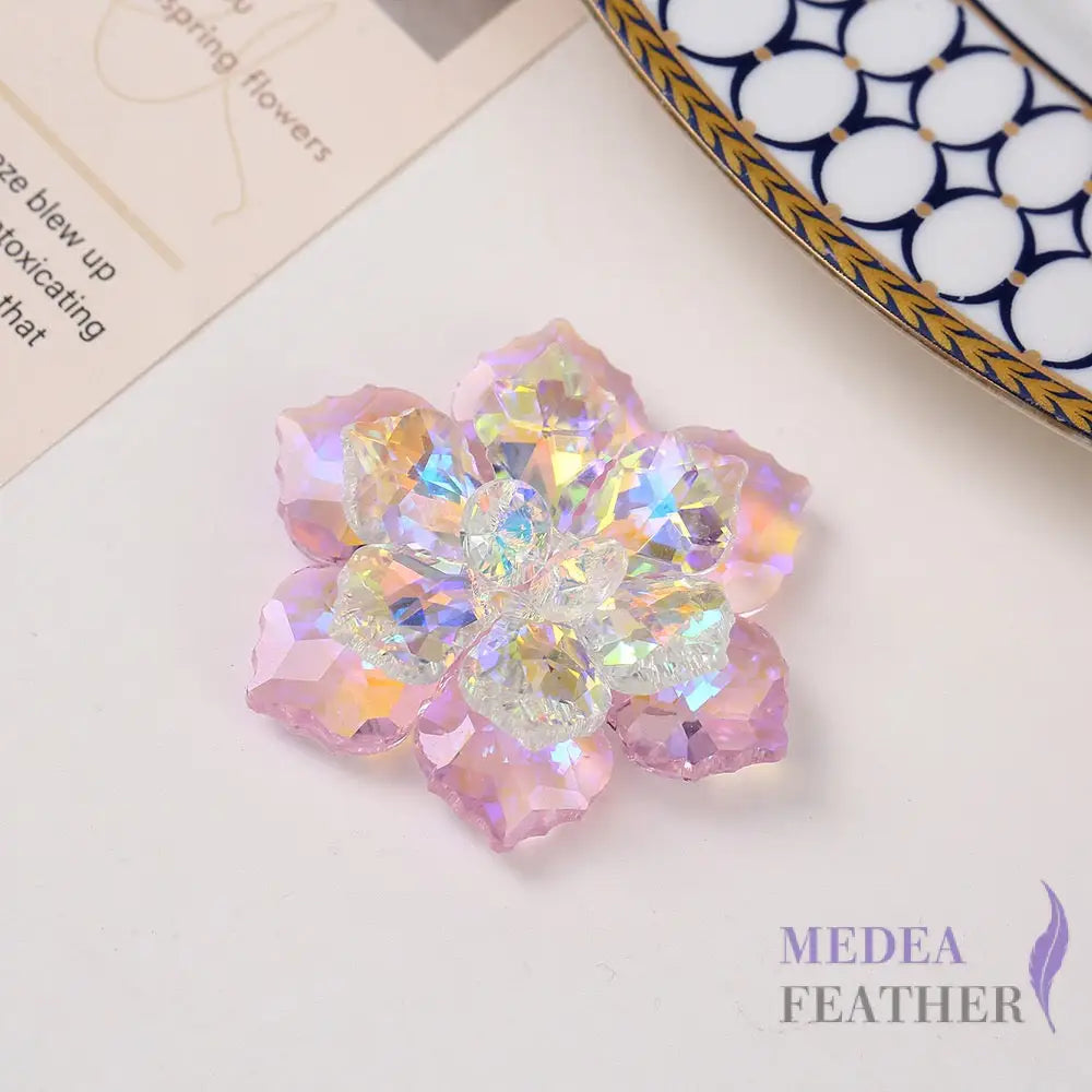 Multi-colour DIY Crystal Rhinestone Flower pink
