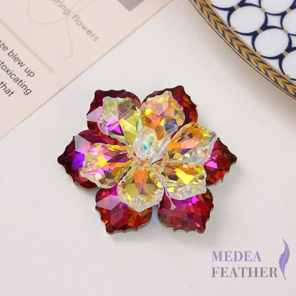 Multi-colour DIY Crystal Rhinestone Flower Red