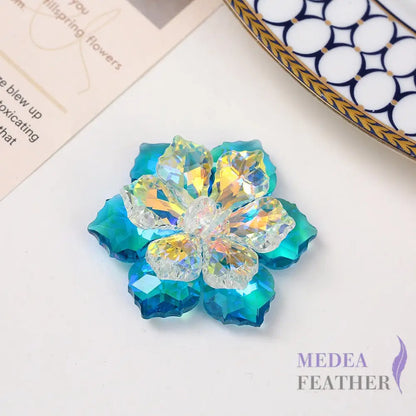Multi-colour DIY Crystal Rhinestone Flower Sky blue